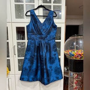 Jessica Howard Blue Satin Dress